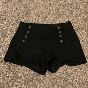 Black heart high-rise sailor shorts